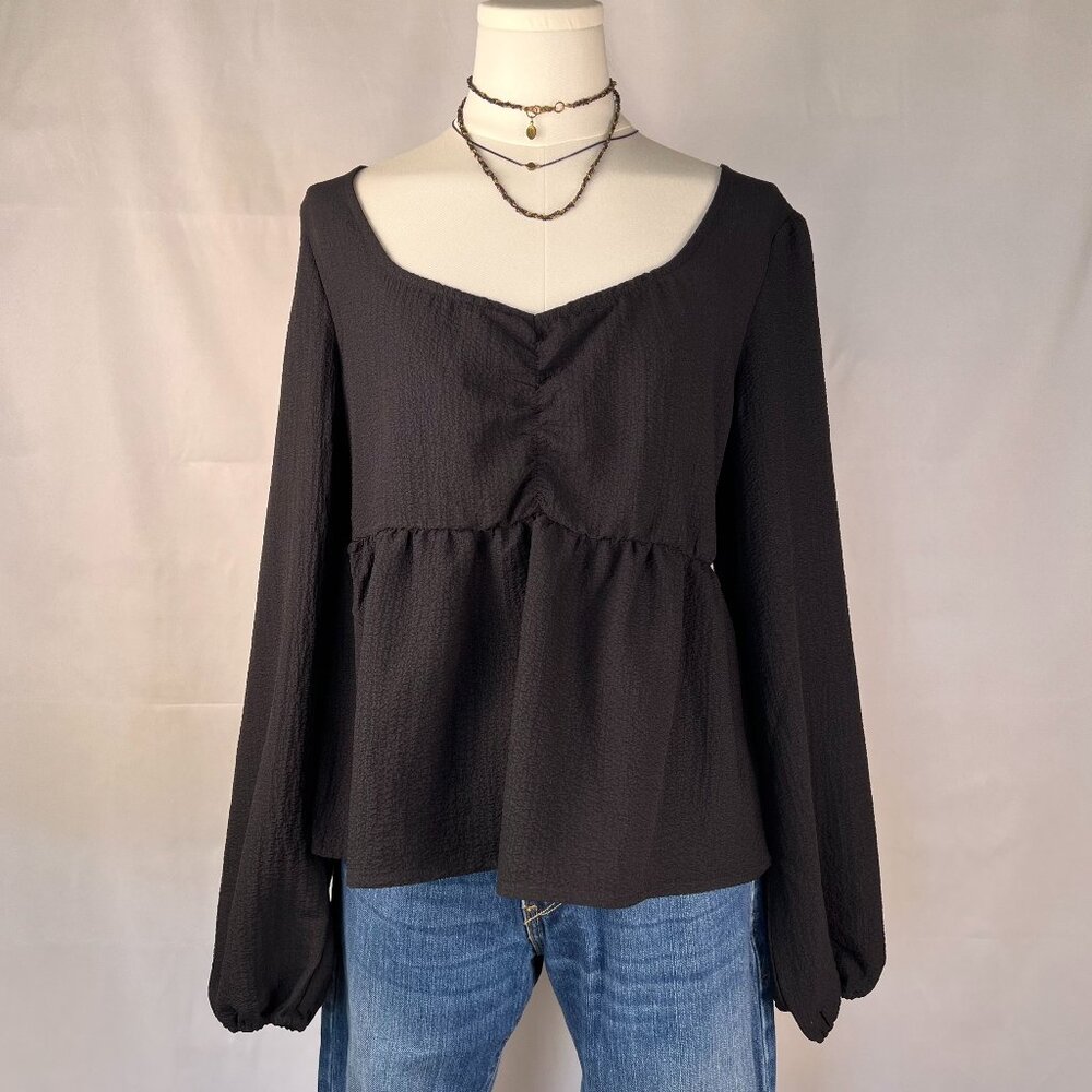 Sanctuary Open Back Peplum Blouse
